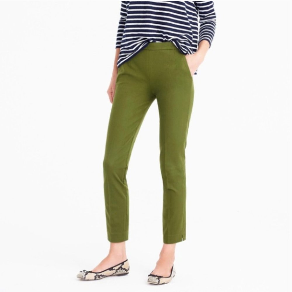 J. Crew Martie Olive Green Slim Crop Pant 8